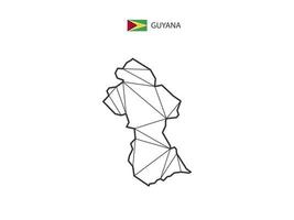 estilo de mapa de triángulos de mosaico de guyana aislado en un fondo blanco. diseño abstracto para vectores. vector