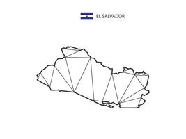 estilo de mapa de triángulos de mosaico de el salvador aislado en un fondo blanco. diseño abstracto para vectores. vector