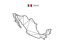 estilo de mapa de triángulos de mosaico de México aislado en un fondo blanco. diseño abstracto para vectores. vector