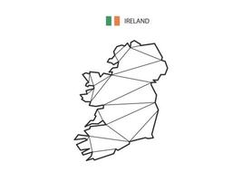 mosaico triángulos mapa estilo de irlanda aislado sobre un fondo blanco. diseño abstracto para vectores. vector