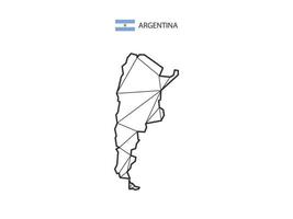 estilo de mapa de triángulos de mosaico de argentina aislado en un fondo blanco. diseño abstracto para vectores. vector