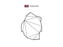 Mosaic triangles map style of Swaziland isolated on a white background. Abstract design for vector. vector