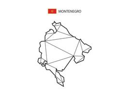 estilo de mapa de triángulos de mosaico de montenegro aislado en un fondo blanco. diseño abstracto para vectores. vector