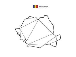 Mosaic triangles map style of Romania isolated on a white background. Abstract design for vector. vector