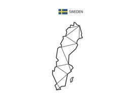Mosaic triangles map style of Sweden isolated on a white background. Abstract design for vector. vector