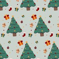 All Christmas tree and all gift  seamless pattern in vector. vector