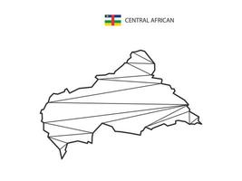estilo de mapa de triángulos de mosaico de África central aislado en un fondo blanco. diseño abstracto para vectores. vector
