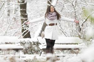 Young woman at winter photo