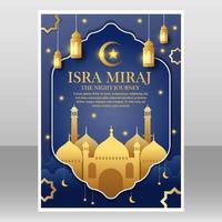 plantilla de póster de isra miraj vector