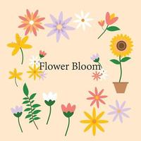 Set of Flower Bloom vector