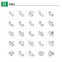 25 Call icon set vector background