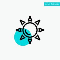 Beach Shinning Sun turquoise highlight circle point Vector icon