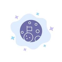 Moon Flag Space Planet Blue Icon on Abstract Cloud Background vector