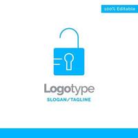 Unlock Study School Blue Solid Logo Template Place for Tagline vector