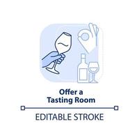 Offer tasting room light blue concept icon vector