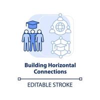 Building horizontal connections light blue concept icon vector