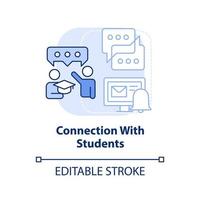 Connection with students light blue concept icon vector