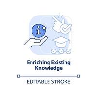 Enriching existing knowledge light blue concept icon vector