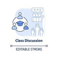 Class discussion light blue concept icon vector