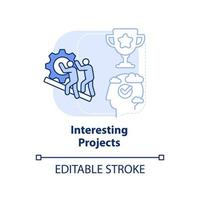 Interesting projects light blue concept icon vector