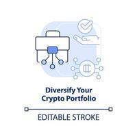 diversifique su icono de concepto azul claro de cartera criptográfica vector