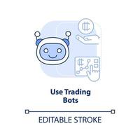 Use trading bots light blue concept icon vector