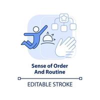 Sense of order and routine light blue concept icon vector