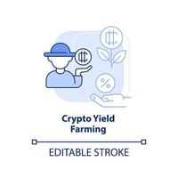 Crypto yield farming light blue concept icon vector