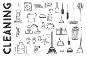 Cleaning Tools. Vector Illustration.