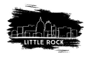 Little Rock Skyline Silhouette. Hand Drawn Sketch. vector