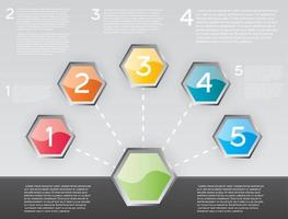 Design Infographic with Five Options. vector