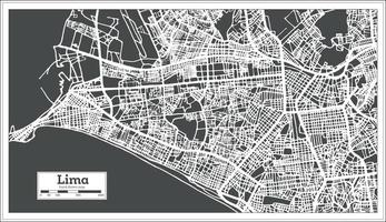 Lima Peru City Map in Retro Style. Outline Map. vector