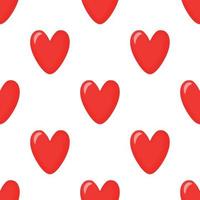 Seamless pattern with red hearts for textiles and wrapping paper, vector