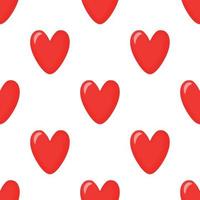 Seamless pattern with red hearts for textiles and wrapping paper, vector