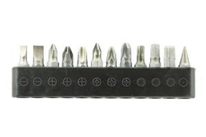 brocas de construcción aislado en blanco foto