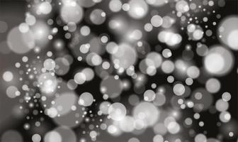 Silver Bokeh Lights and Sparkles on Black Background. vector