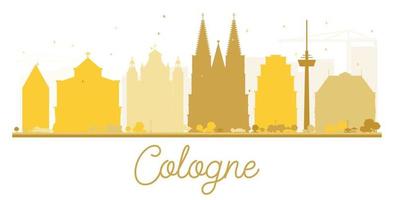 Cologne City skyline golden silhouette. vector