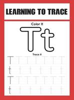 Learning to Trace Kids Activity workesheet vector