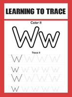 Learning to Trace Kids Activity workesheet vector