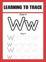 Learning to Trace Kids Activity workesheet vector