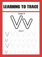 Learning to Trace Kids Activity workesheet vector