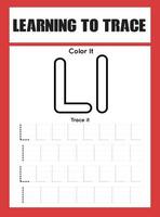 Learning to Trace Kids Activity workesheet vector