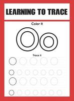 Learning to Trace Kids Activity workesheet vector