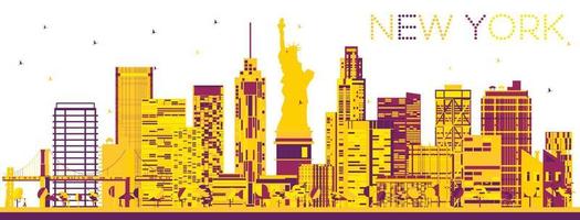 Abstract New York Skyline with Color Buildings. vector