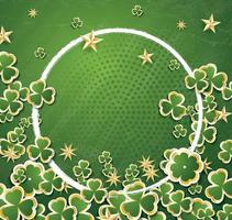 White Circle Frame with Clovers for St. Patrick's Day. vector