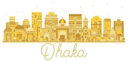 Dhaka Bangladesh City skyline golden silhouette. vector