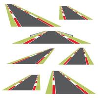 Set of roads isolated on white background. vector