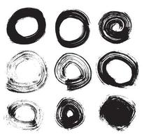 Circle Hand Drawn Set Isolated on White Background. vector