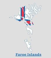 diseño del mapa de la bandera nacional de las islas feroe, ilustración de la bandera del país de las islas feroe dentro del mapa vector