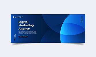 Digital marketing dark blue banner design vector